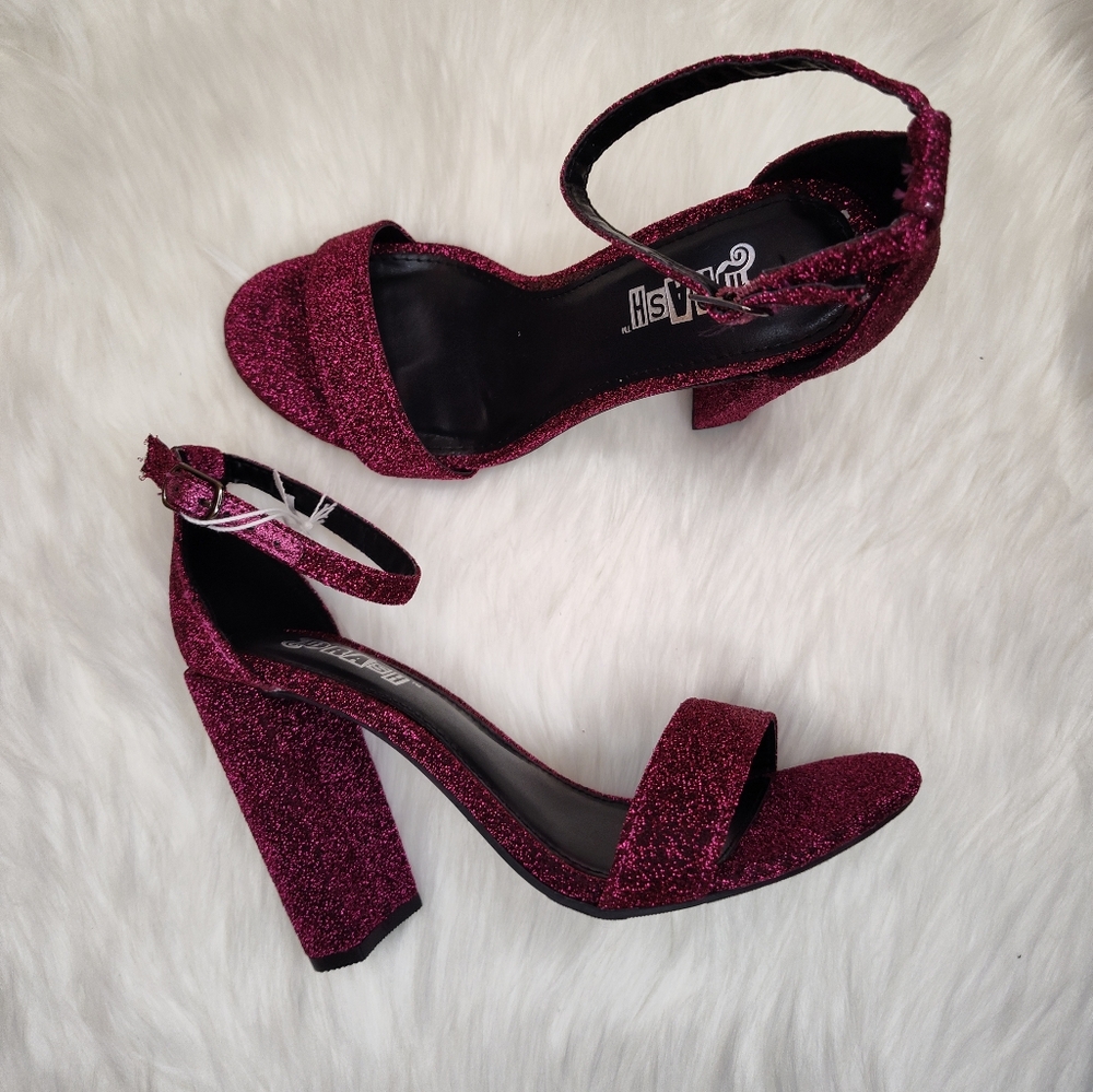 Brash Glittery Burgundy Heels
